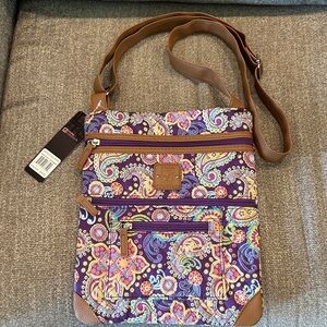 Stone Mountain Paisley Crossbody Bag with Tan Accents